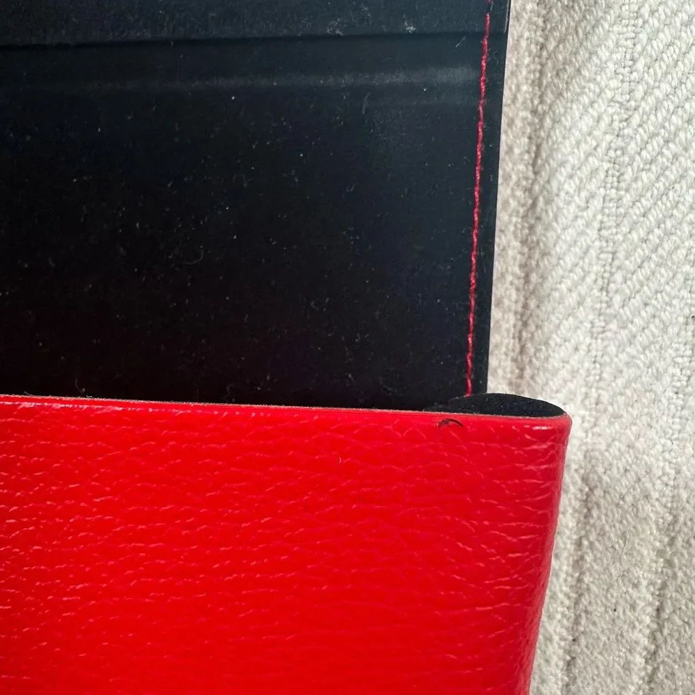 GUESS Red Faux Leather Eyeglasses Sunglasses Semi Hard Case